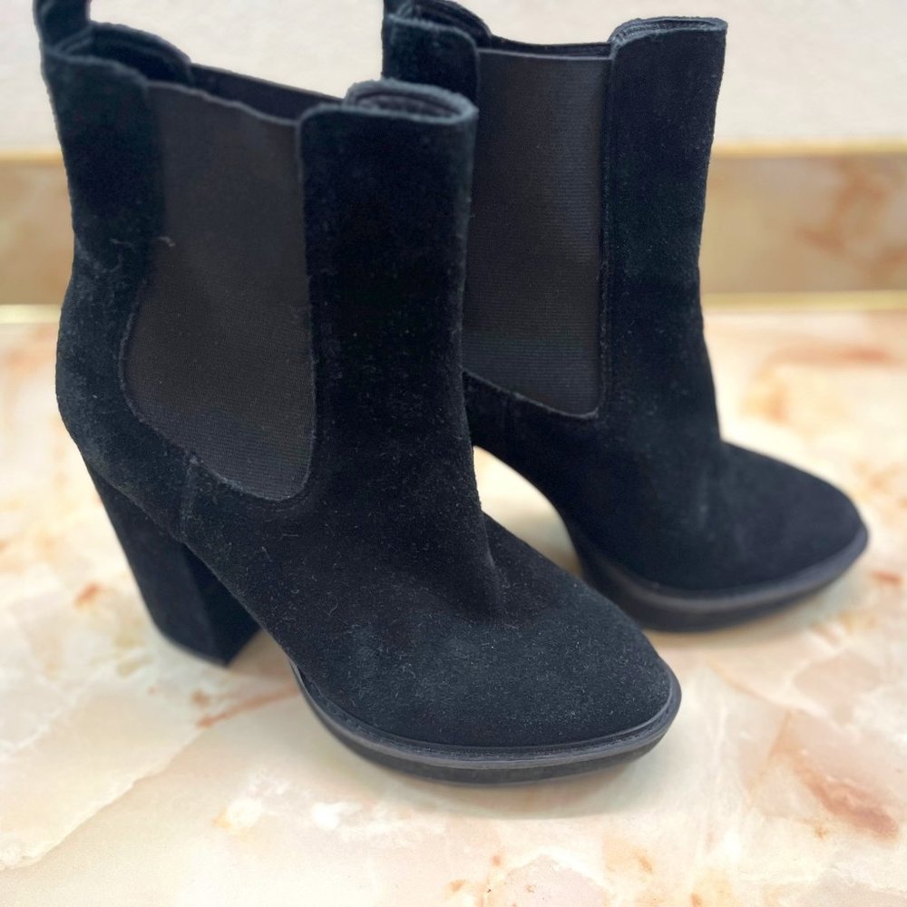 Paolo Black Suede Heeled Booties Sz. 7.5